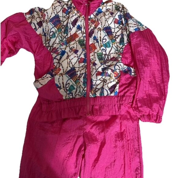 Vintage 80’s Hot Pink Track Suit. Westside Construction. Great Shape, MEDIUM - Picture 1 of 6